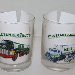 (2) Hess Truck Collector Drinking Glasses